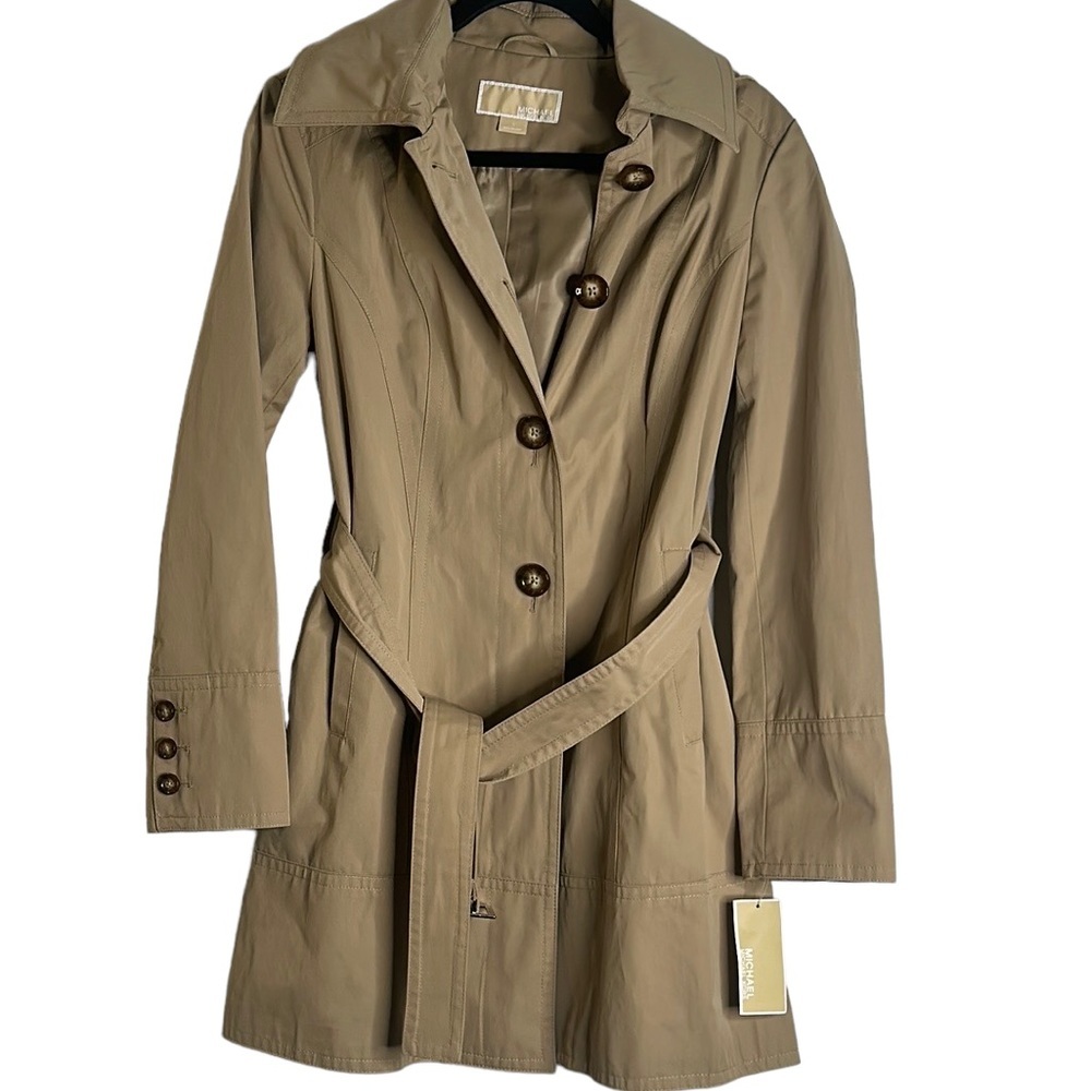 Michael kors khakis trench coat size small new